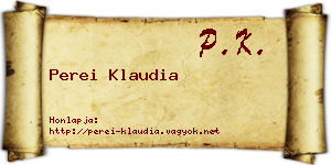 Perei Klaudia névjegykártya